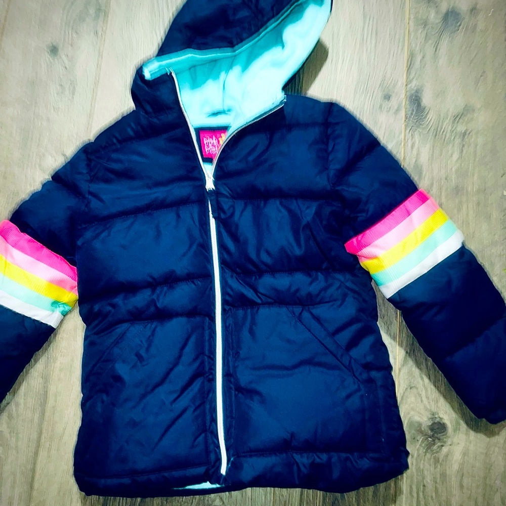 Never worn girls 7/8 fleece lined winter jacket